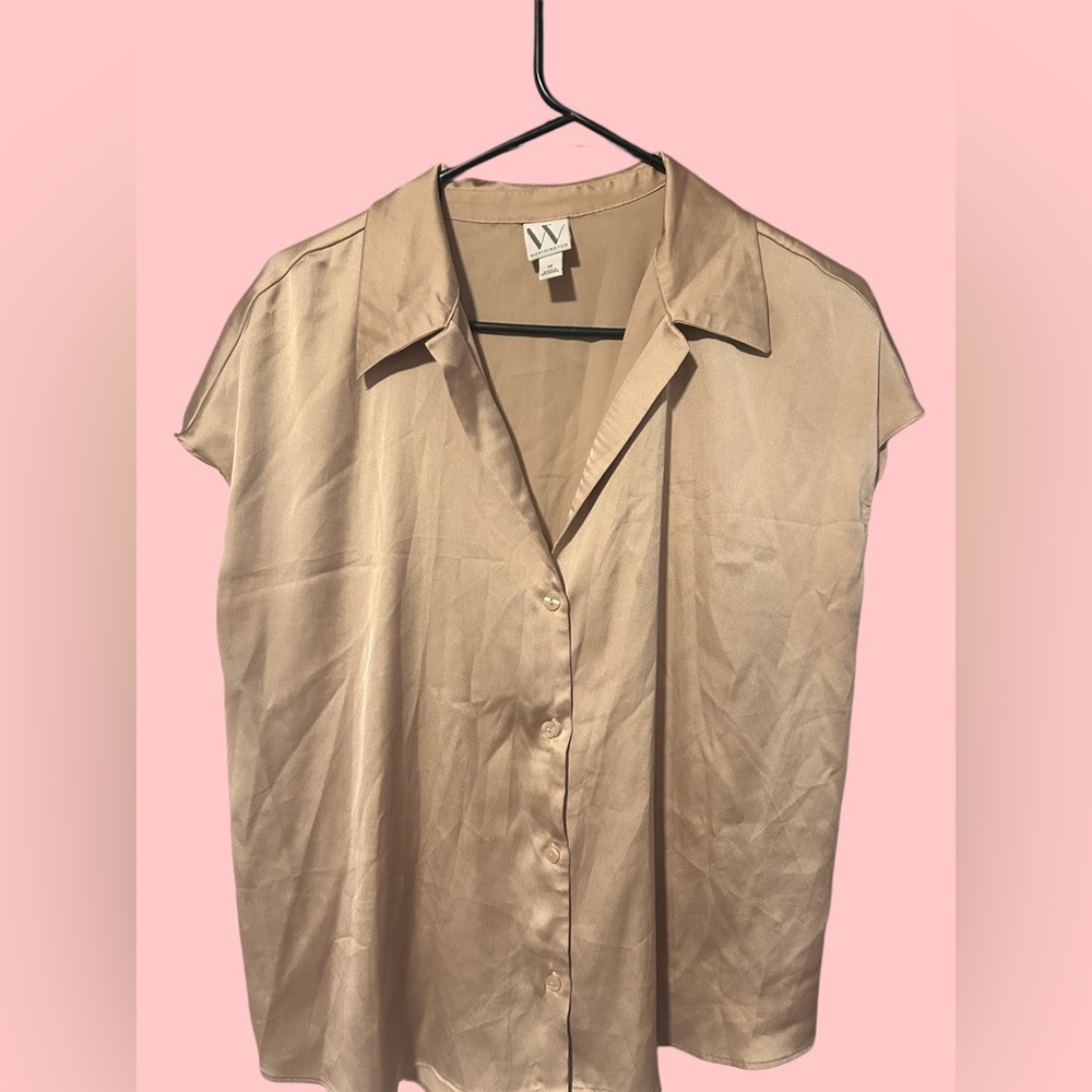 Worthington Lightweight Blouse in Soft Blush Beige
